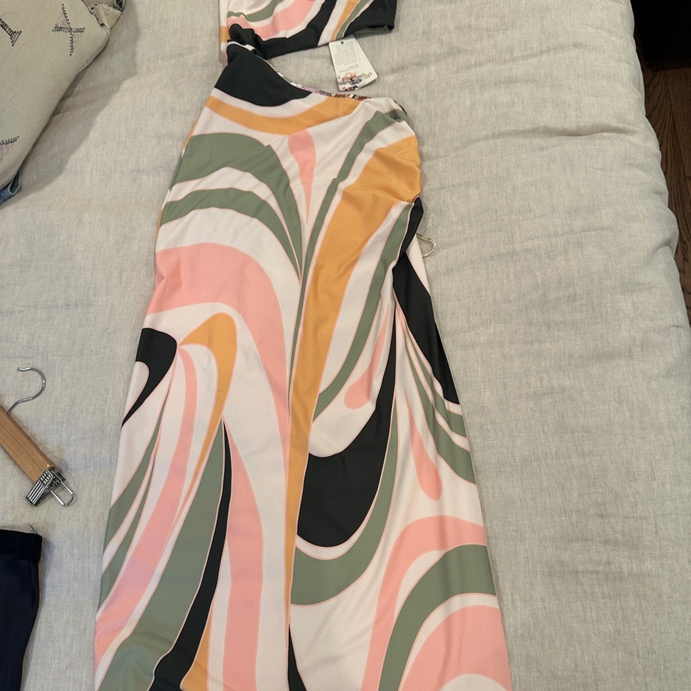 Agua Bendita Multicolor Cut Out Maxi Dress